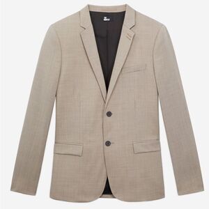 The Kooples Men's Beige Suit Jacket Blazer Single Breasted Notch Lapel Size 38